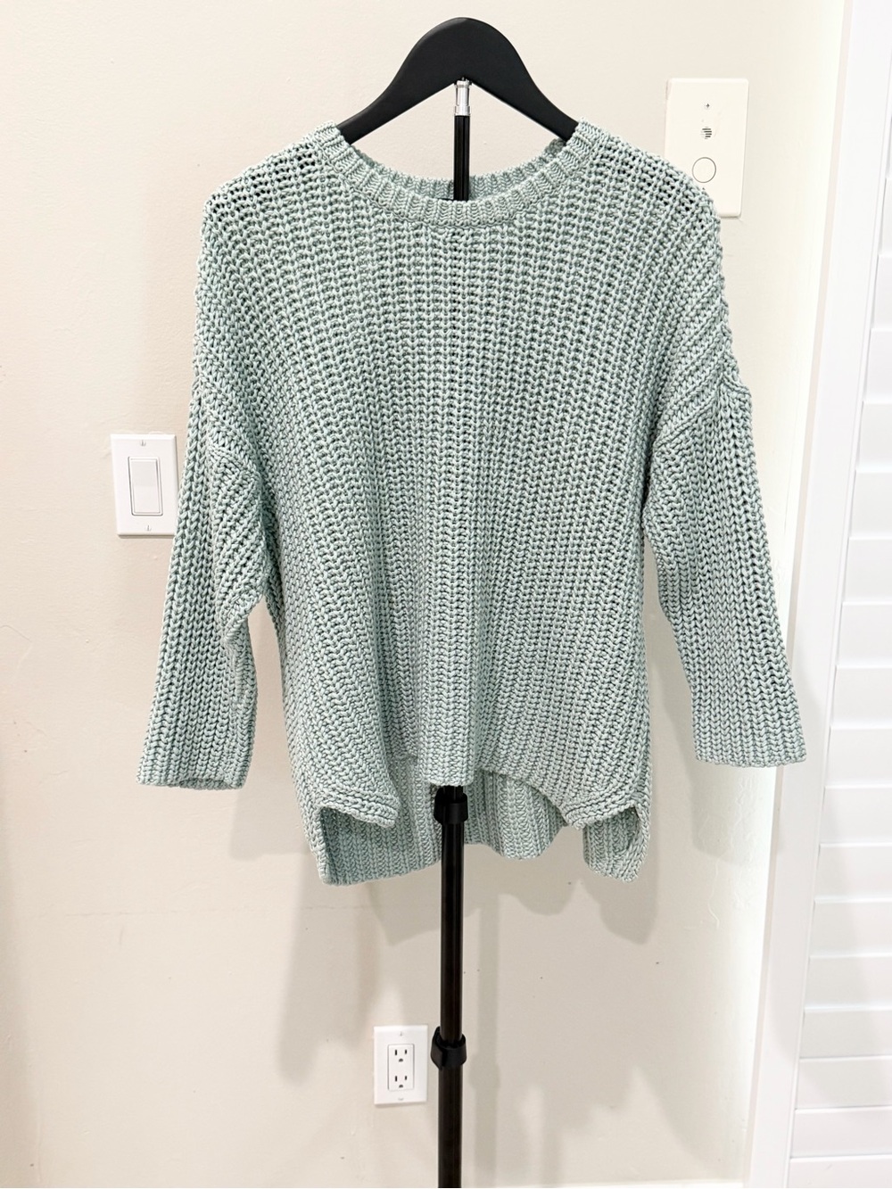 Eileen Fisher Organic Cotton Chunky Knit Seafoam Sweater Quiet Luxury